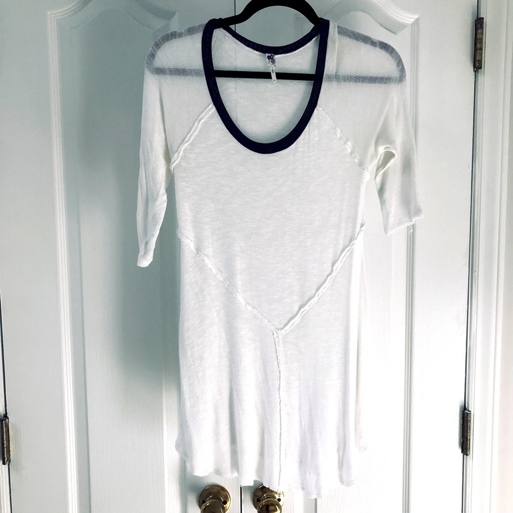 Free People Intimately White and Black Draped Top